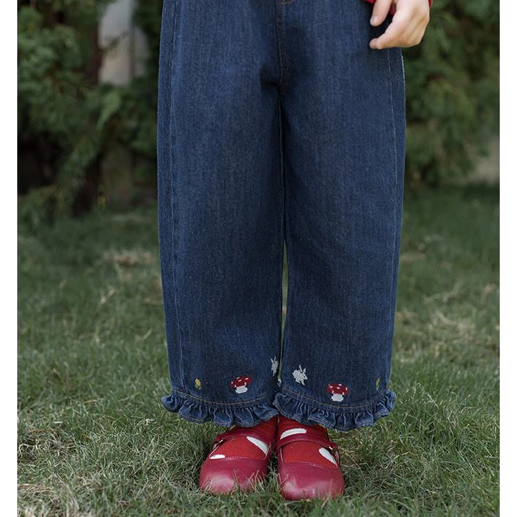 YOEHYAUL/幼悠幼悠【梦幻乐园】 春壹波女童直筒牛仔裤 汉服 C3178