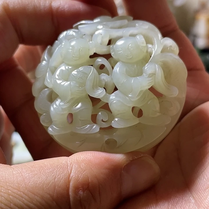 和田玉未镶嵌挂件云**渡