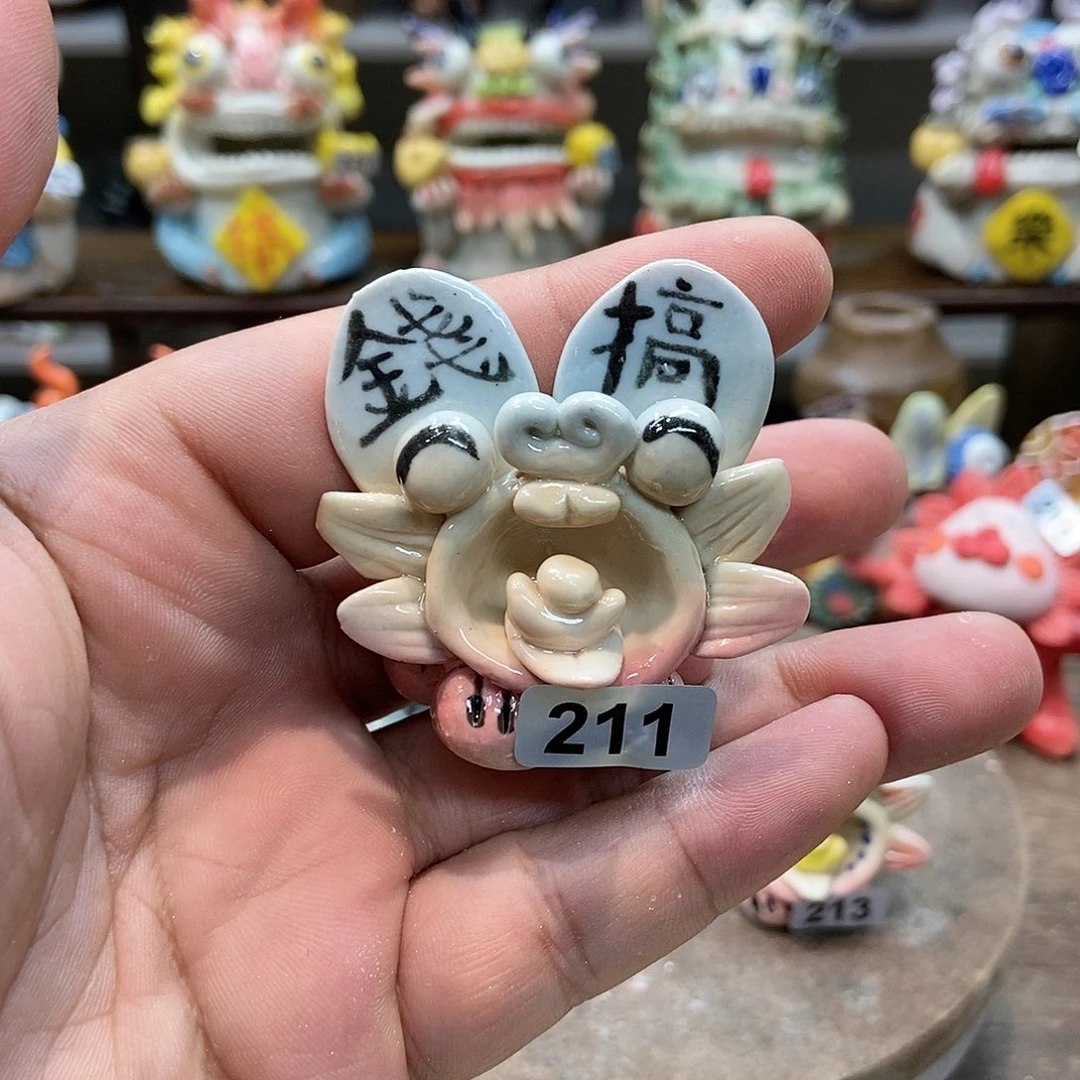 摆件直播间手工抽象陶瓷摆件211