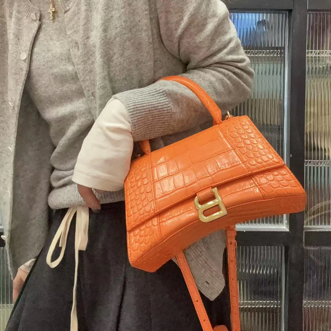 95新 Balenciaga/巴黎世家 【蕾】47 0156 橘色鳄鱼皮沙漏