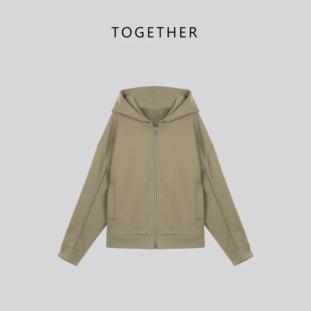 【Together】· 青念 · 冬款宽松大版加厚连帽卫衣#W1110