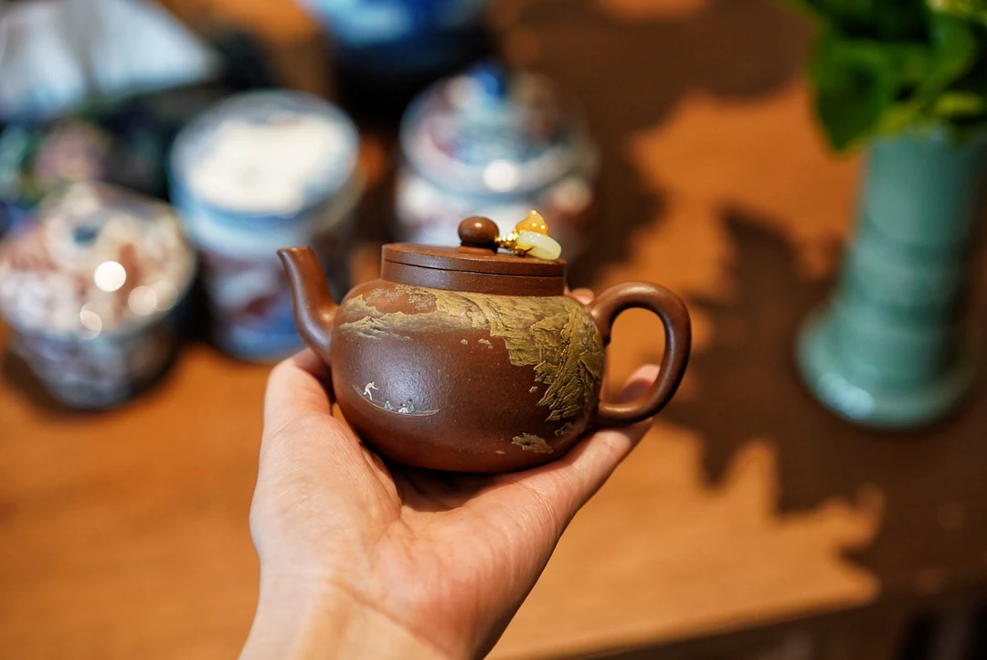 平盖莲子 黄龙山天青 莲生泥绘山水 内推 160c