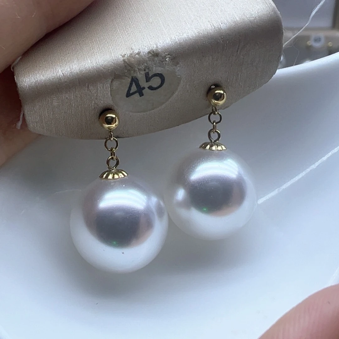 18K金镶嵌淡水珍珠耳饰