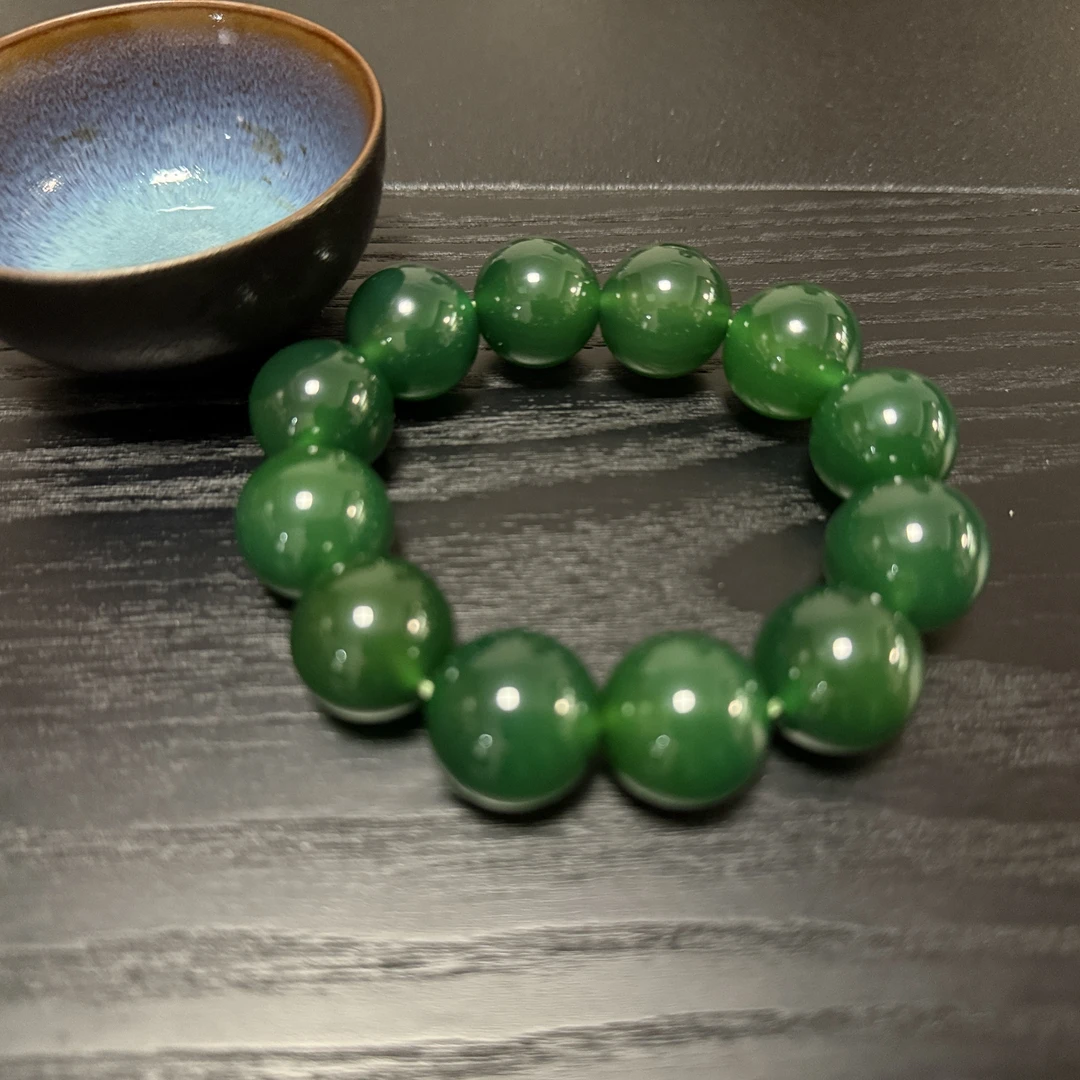 天然绿玛瑙18mm12颗 男女均可佩戴油润细腻