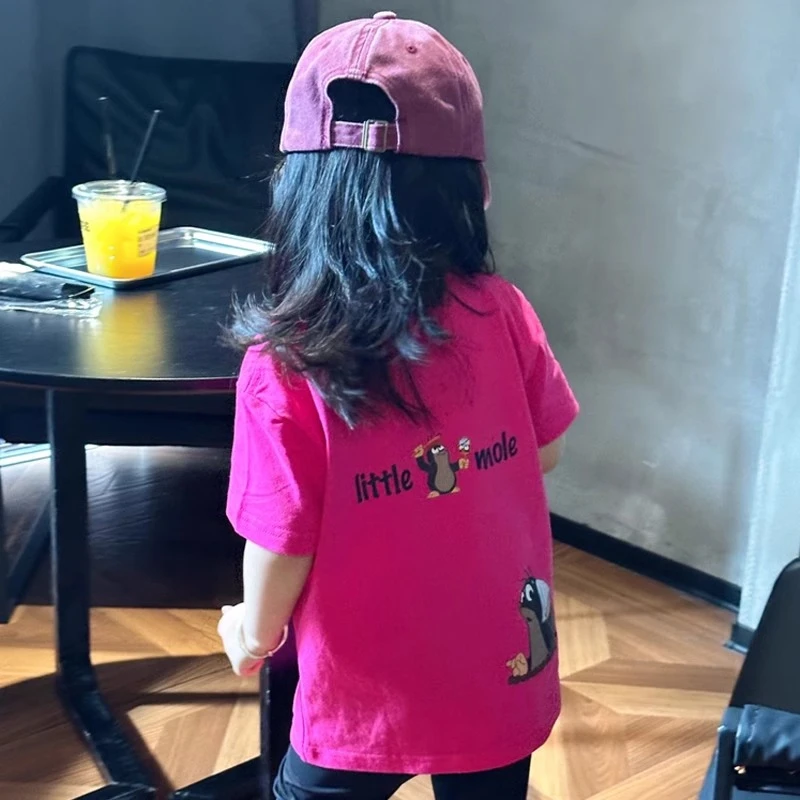 中小儿童卡通百搭印花短袖T恤夏季新款女童洋气可爱纯棉半袖上衣