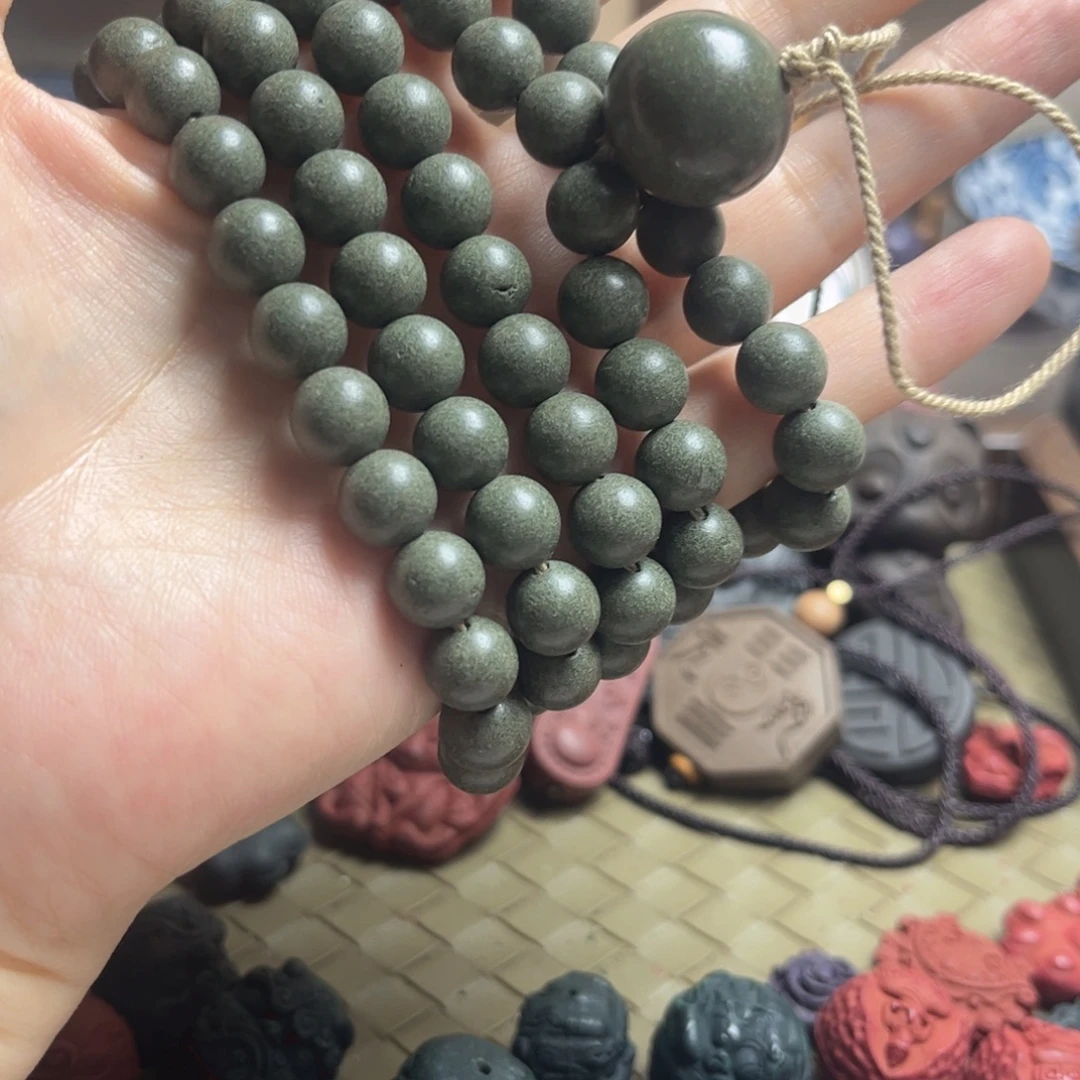 泥塑春茶合香珠0.9的108子