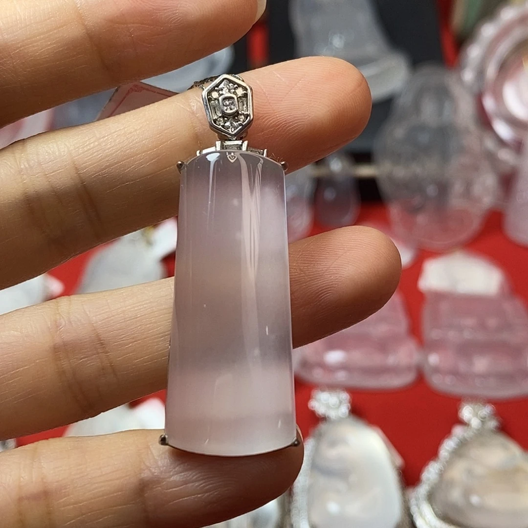 吊坠(赠链)银S925镶嵌石英质玉