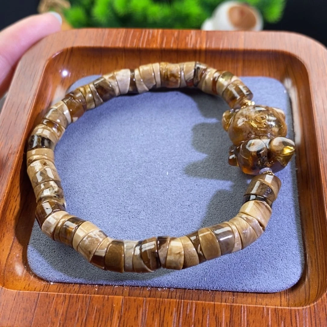 蜜蜡未镶嵌手链天然蜜蜡根珀7.9mm左右