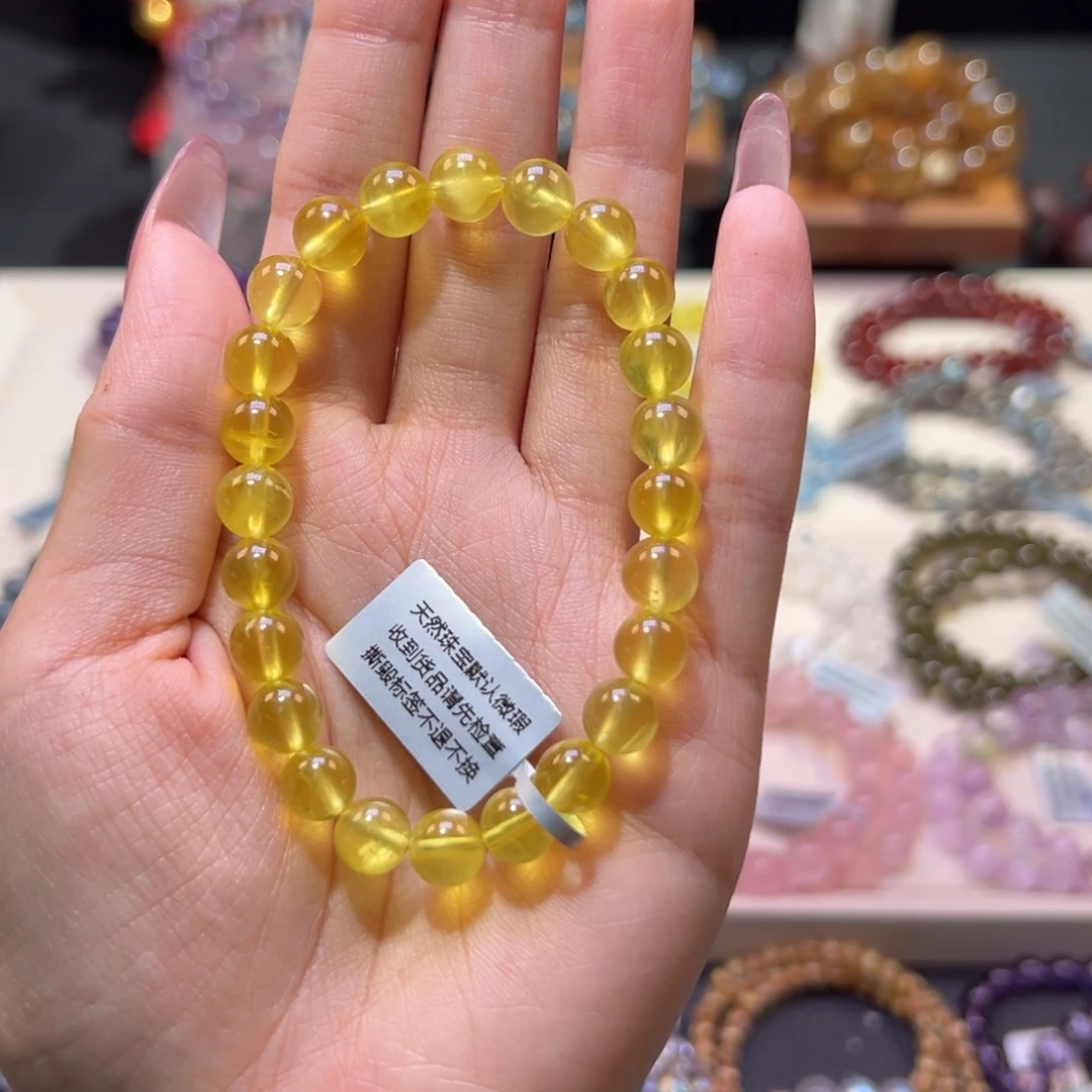 葡萄石未镶嵌手串8m收藏级冰种金葡萄