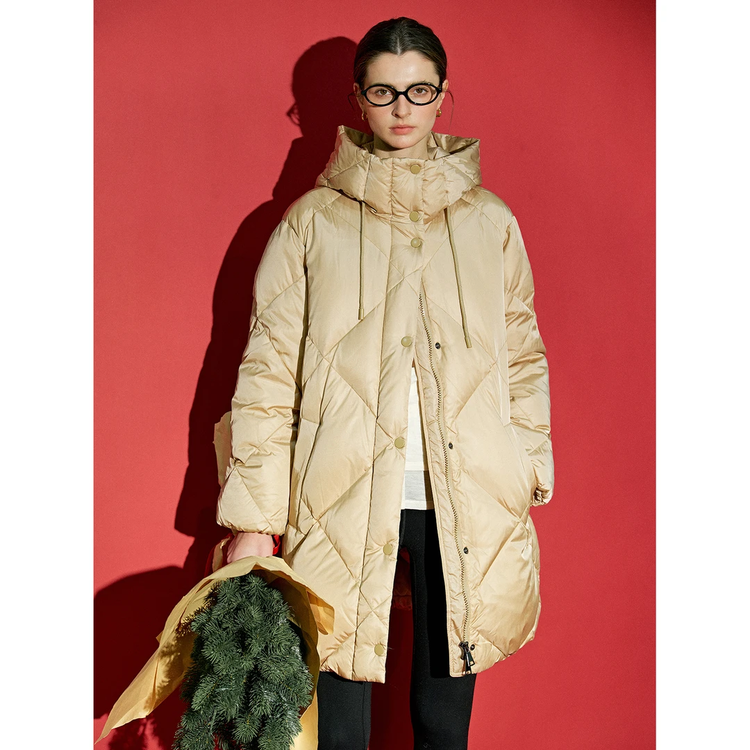 小岛微风 “发热小火炉”MAX同源加厚防风保暖长款羽绒服 YRFG0676