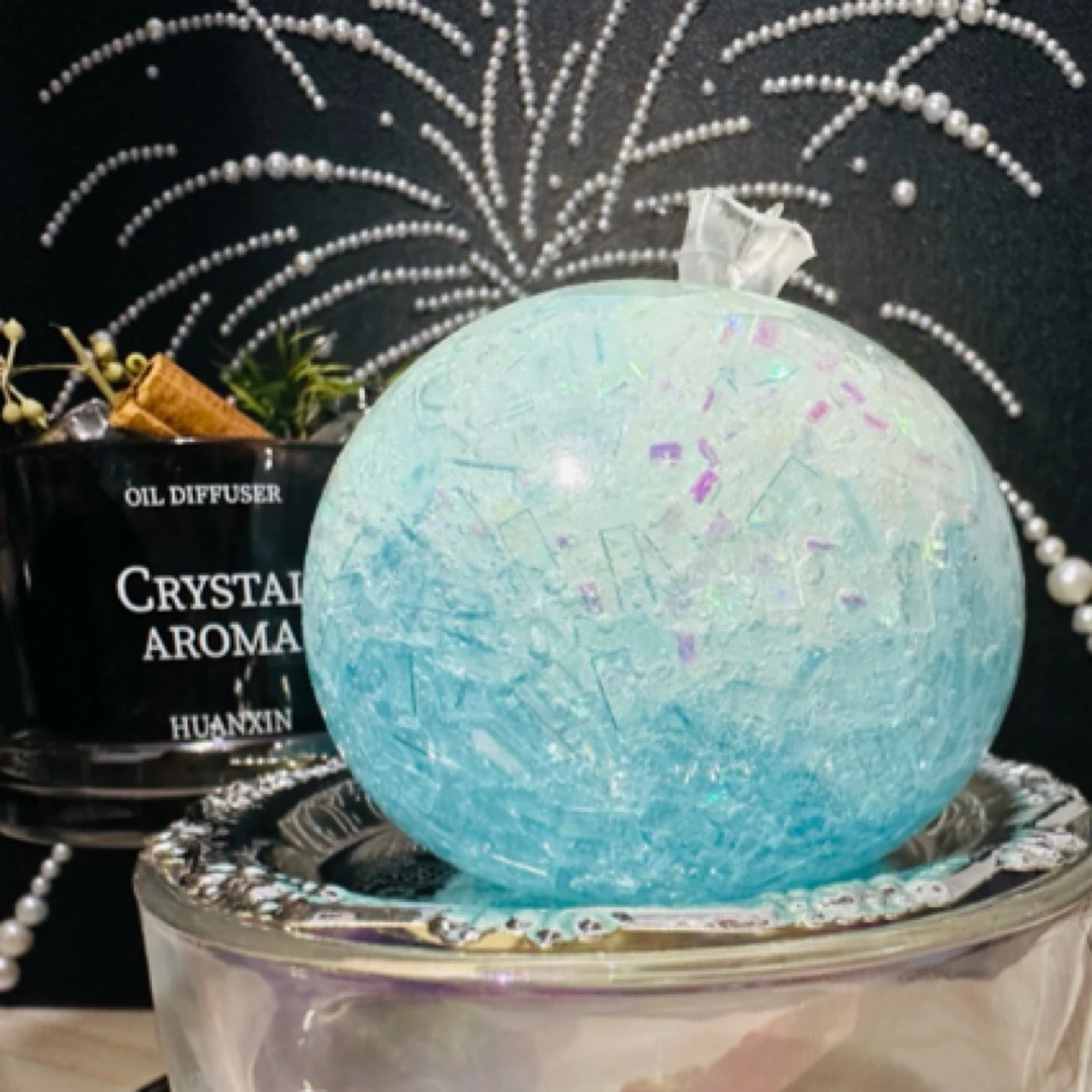 手作球捏捏解压胶感超美冰感蓝色