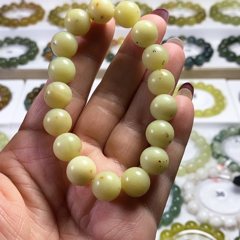 【闪购商品】未镶嵌蛇纹石玉手链卡12