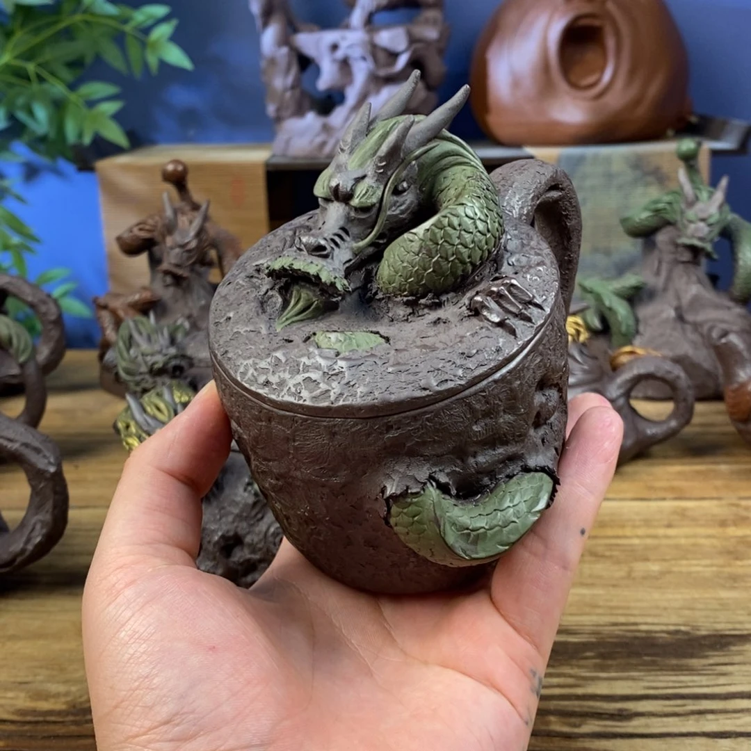 颜***g茶壶紫砂紫砂 龙壶
