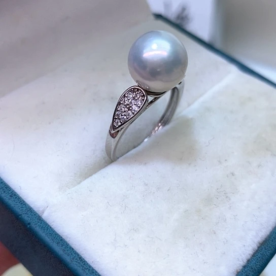 银S925镶嵌淡水珍珠耳饰