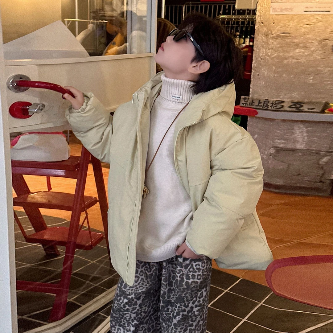 男大童冬款棉衣加厚保暖外套2025年冬季新款儿童ins风棉服面包服