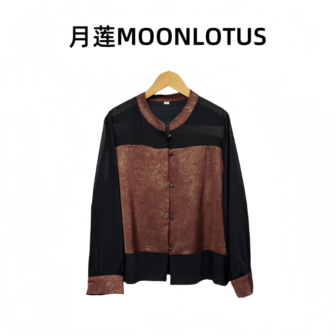 52064   夏季时尚新中式拼接小众设计单排扣长袖女士上衣