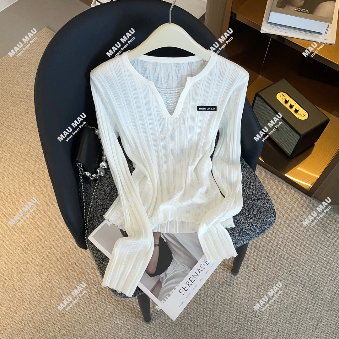 小香风V领针织衫女气质简约时尚显瘦百搭上衣DY8902