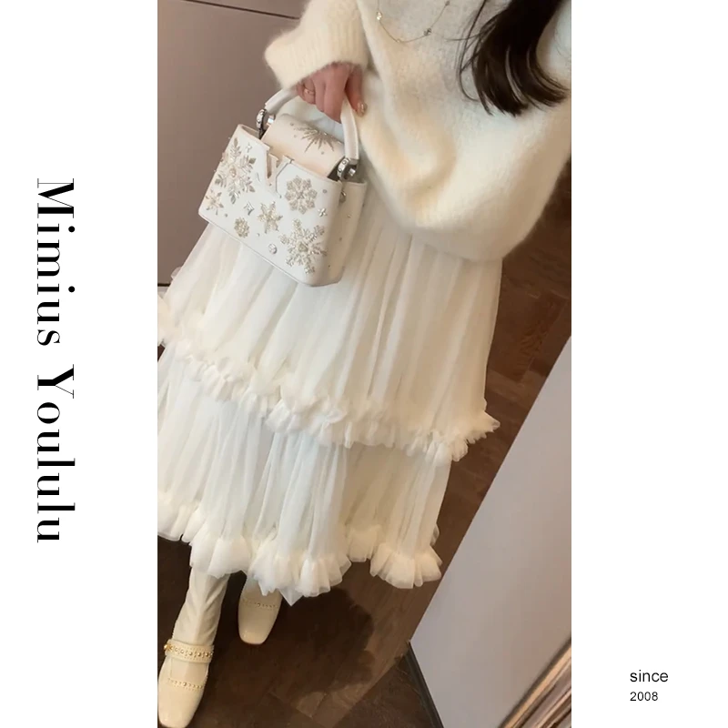 【mimius】喵喵 大裙摆重工仙气蕾丝拼接花边蛋糕裙 汉服 F12176