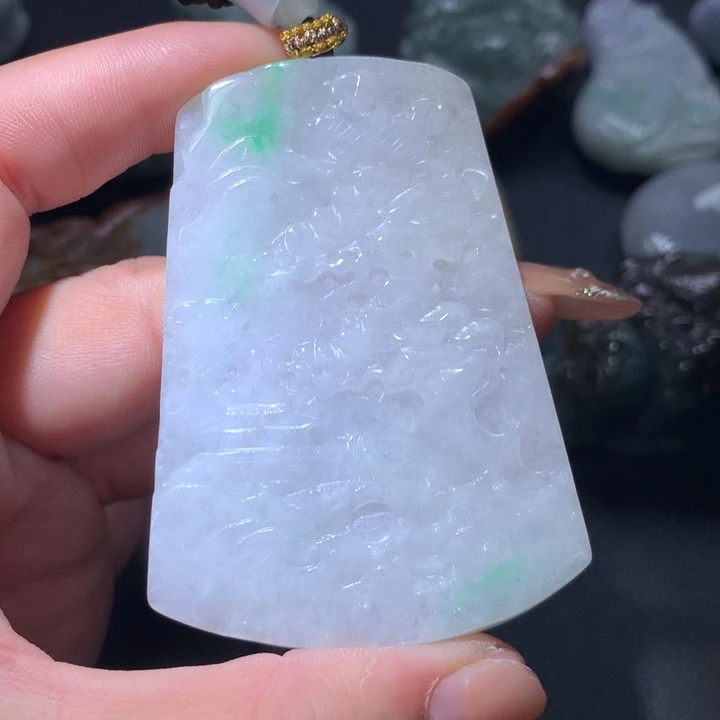 翡翠未镶嵌颈饰保真天然A货翡翠