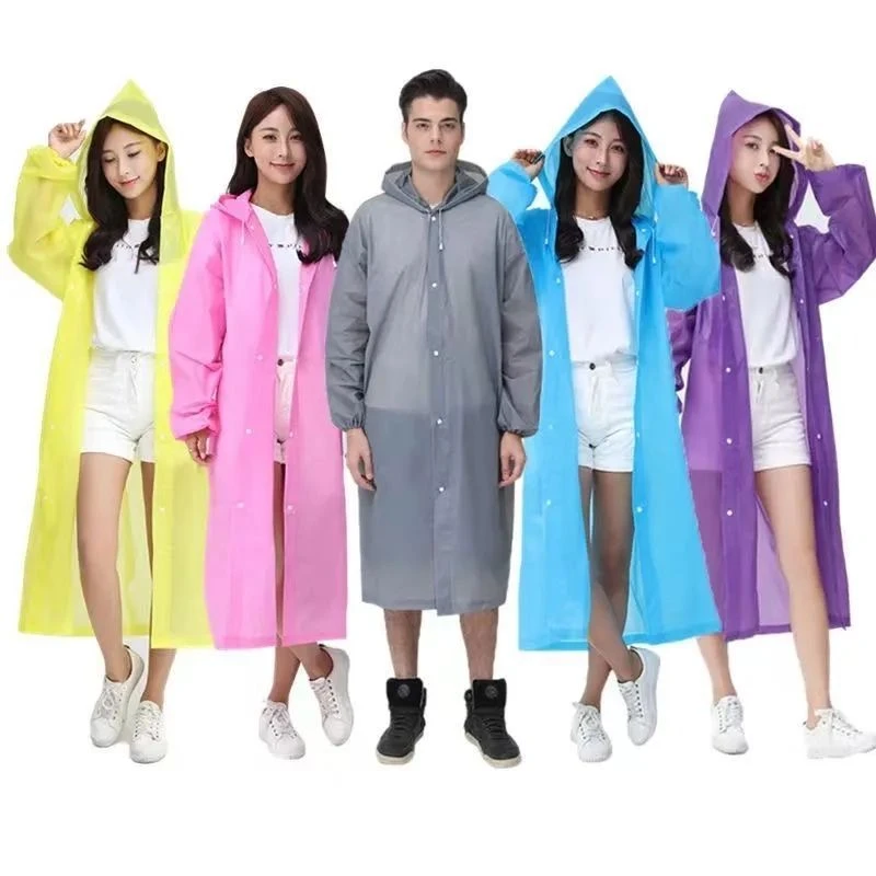 长款加厚EVA材质雨衣男女通用户外旅行徒步便捷雨披