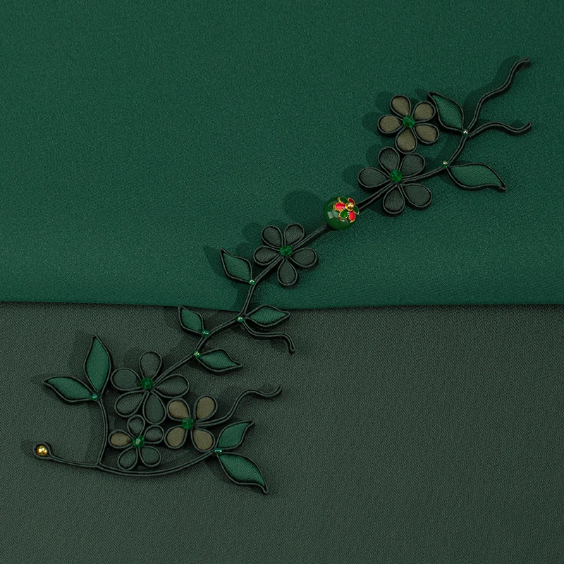 原创旗袍盘扣扣子国风玉石梅花花扣手工编织纽扣古典汉服唐装配件