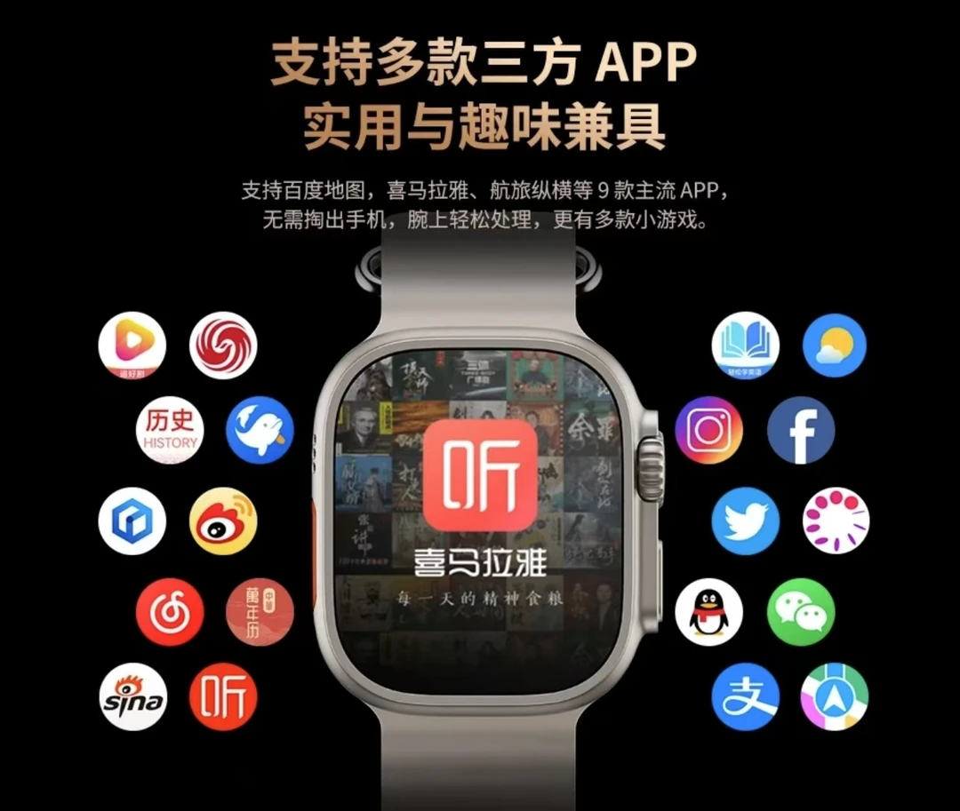 全新阿斯尼Ultra4代智能手表支持微信回复双支付视频表盘OLED屏