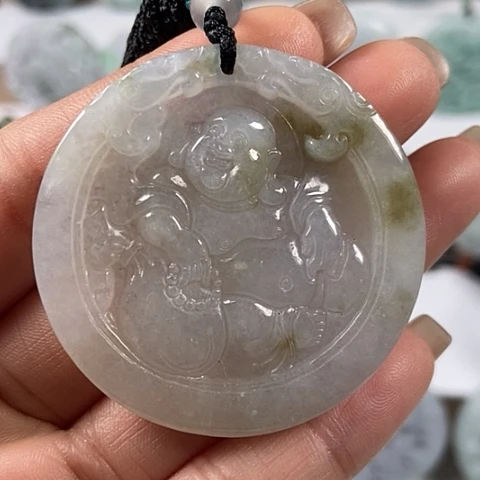 翡翠颈饰未镶嵌逍遥佛福利