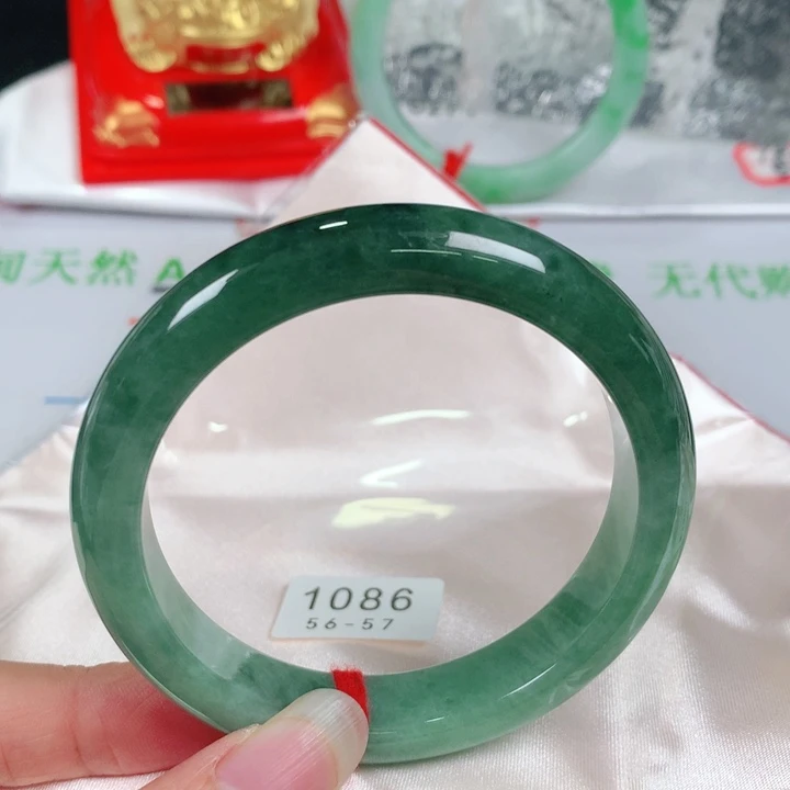 未镶嵌手镯翡翠   编号1086 正圈56-57