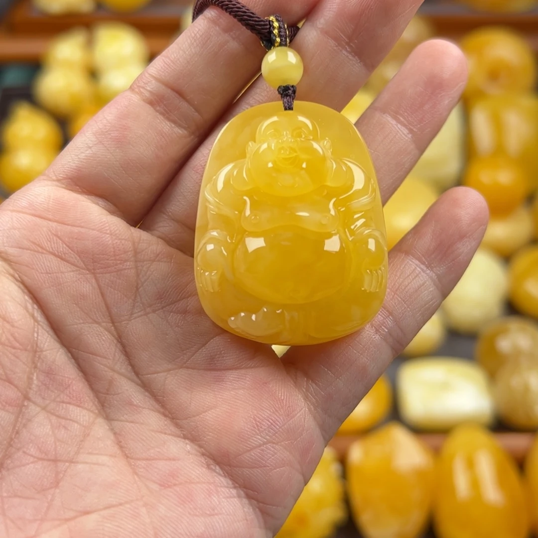 琥珀未镶嵌颈饰纯天然琥珀蜜蜡无优化