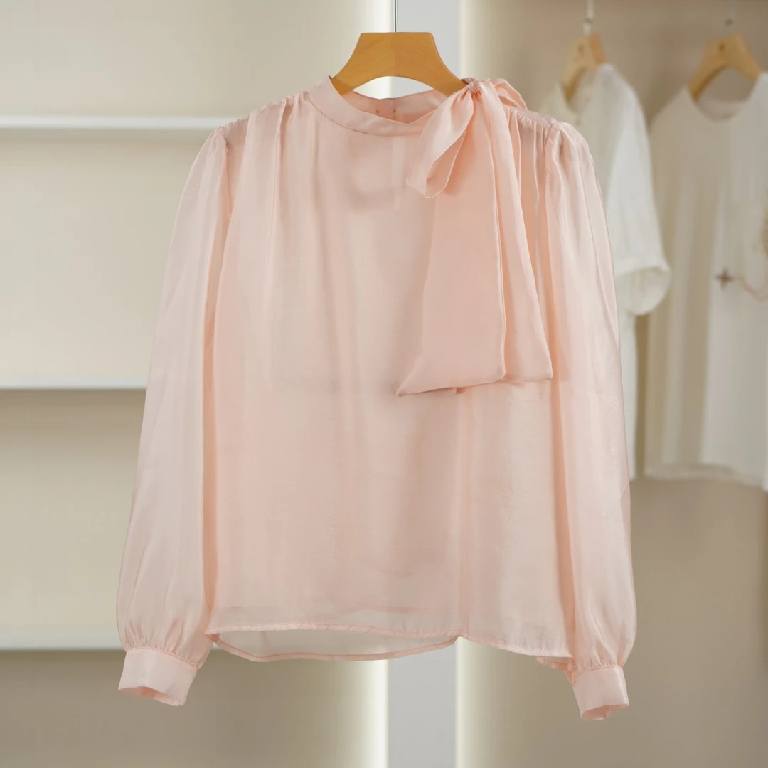 麦迪尚品【Miss-O】50421264气质简约长袖衬衫春夏女装品牌撤柜