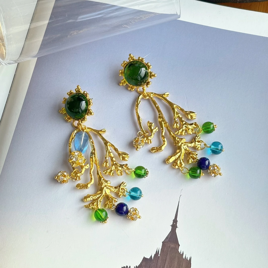 合金耳饰 BLAVCPEON【凤冠】时尚百搭休闲轻奢耳环 E8510327H