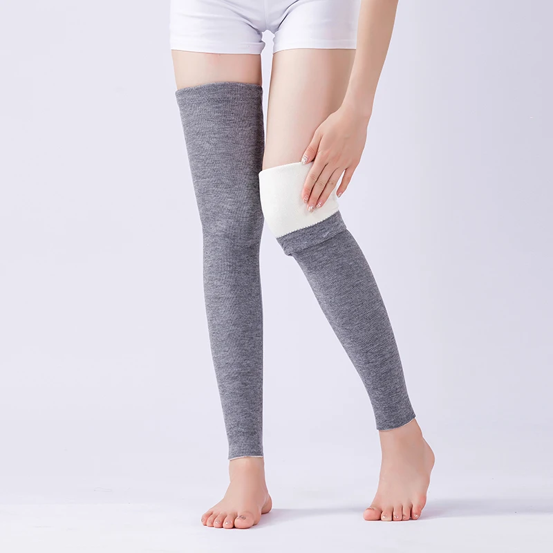 冬季羊毛一体绒护腿套加绒保暖加长防寒老寒腿关节痛护膝盖男女