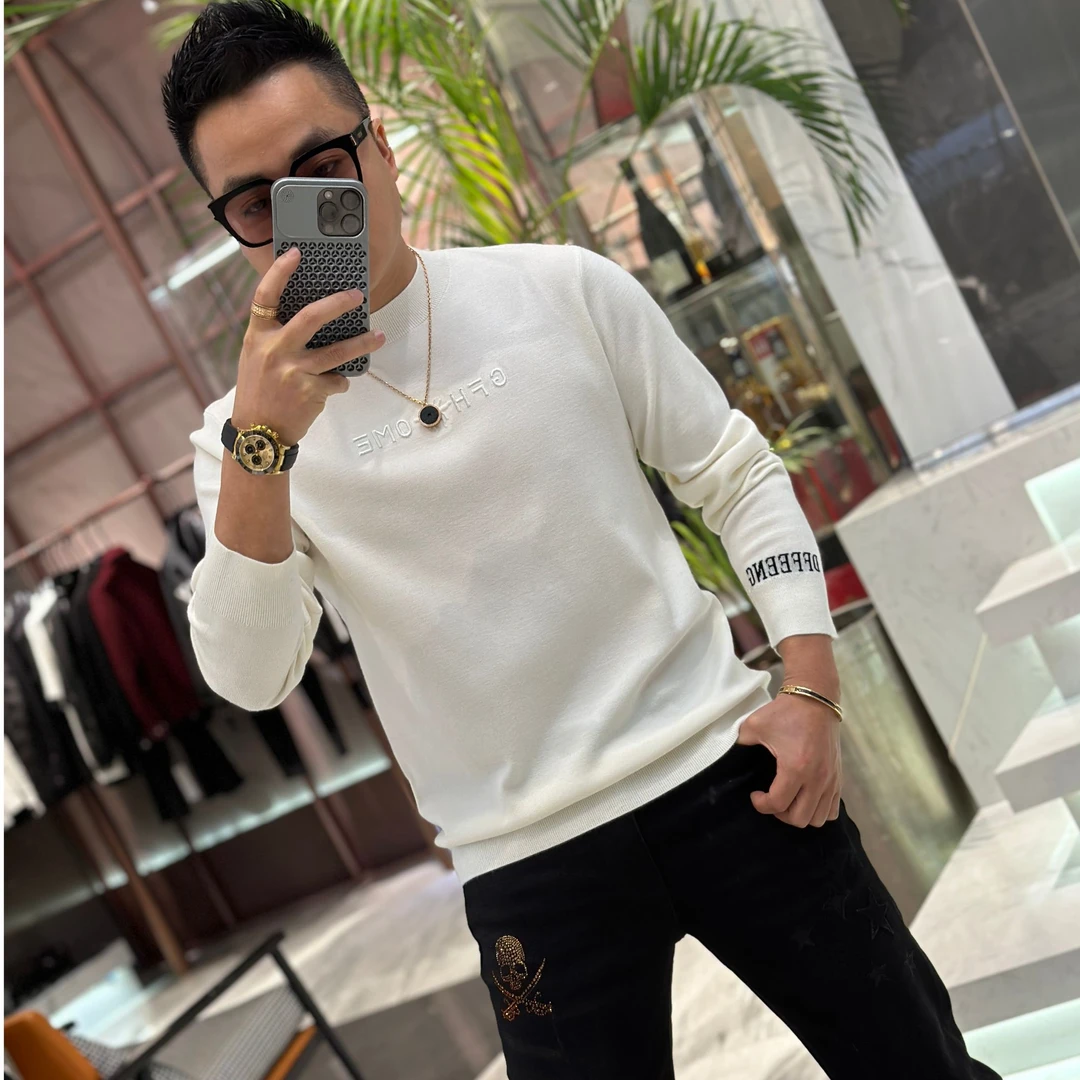 【发现者】2024冬季男士高品质休闲长袖羊毛衫流行潮流时尚77108