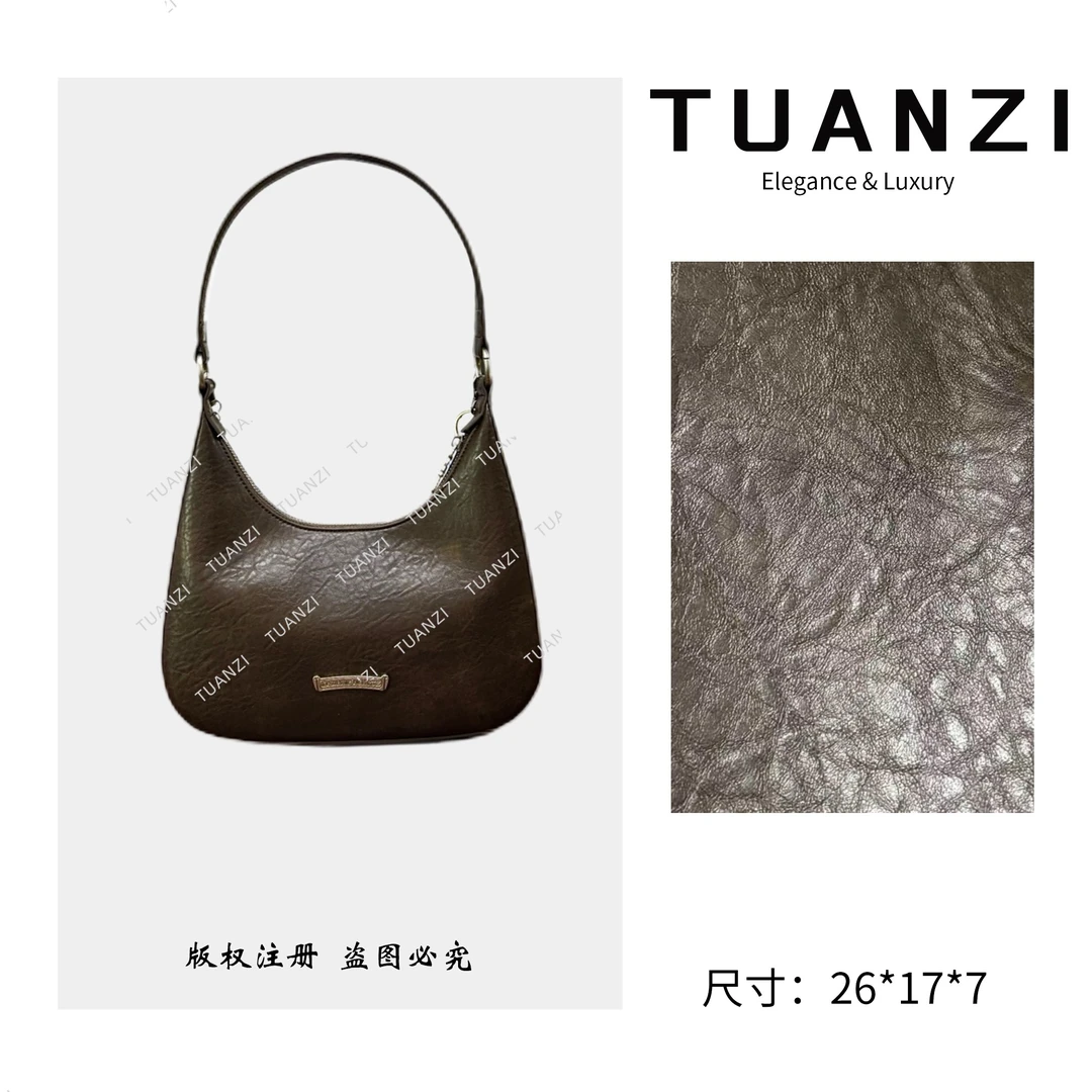 TUANZI『高端玩家』克罗家秋冬新款腋下hobo包 SD-5783-可露丽咖
