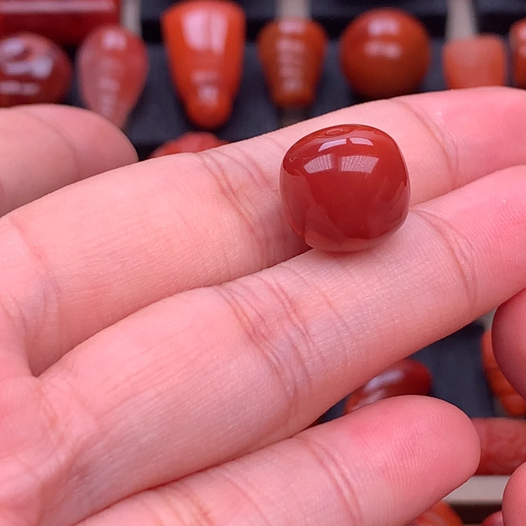 南红玛瑙未镶嵌川料瓦西全品原矿老型单珠13.1mm