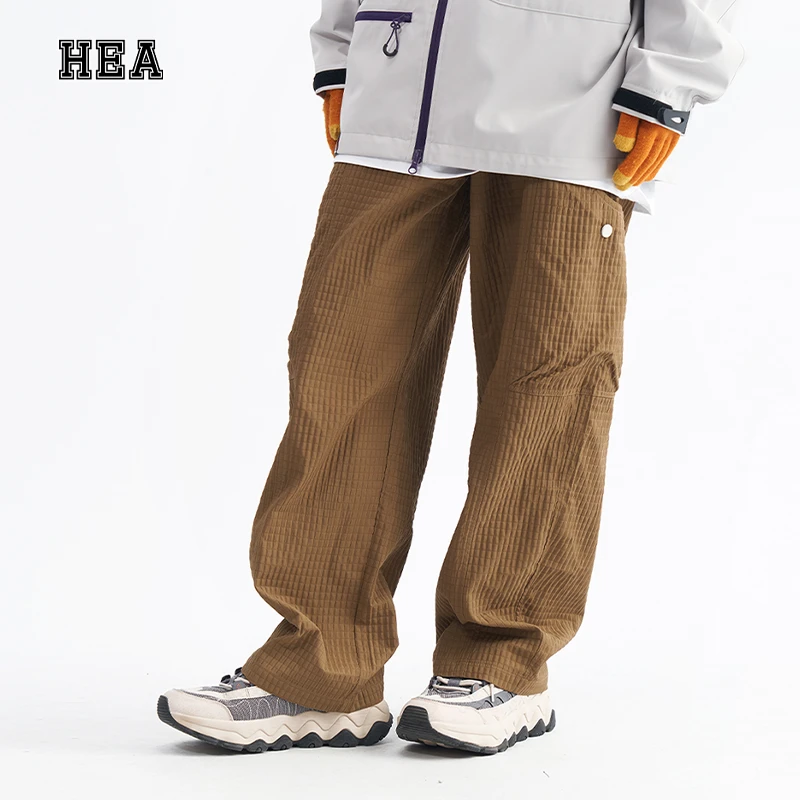 HEA 方格复古休闲工装长裤