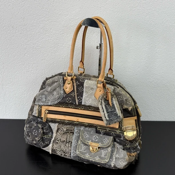 95新 LouisVuitton/路易威登 联名款牛仔拼接保龄球单肩包 118730