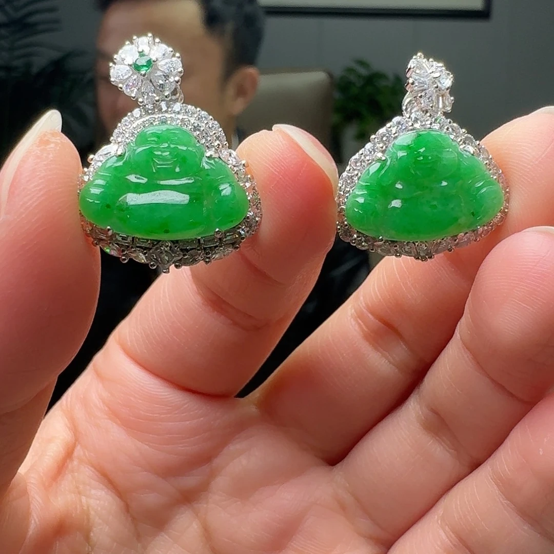 翡翠银S925镶嵌吊坠(不含链)多样性发货其一