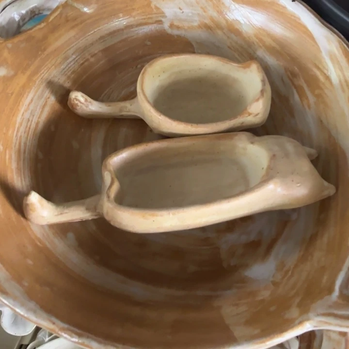 碗粗陶猫咪味碟筷子架2个装