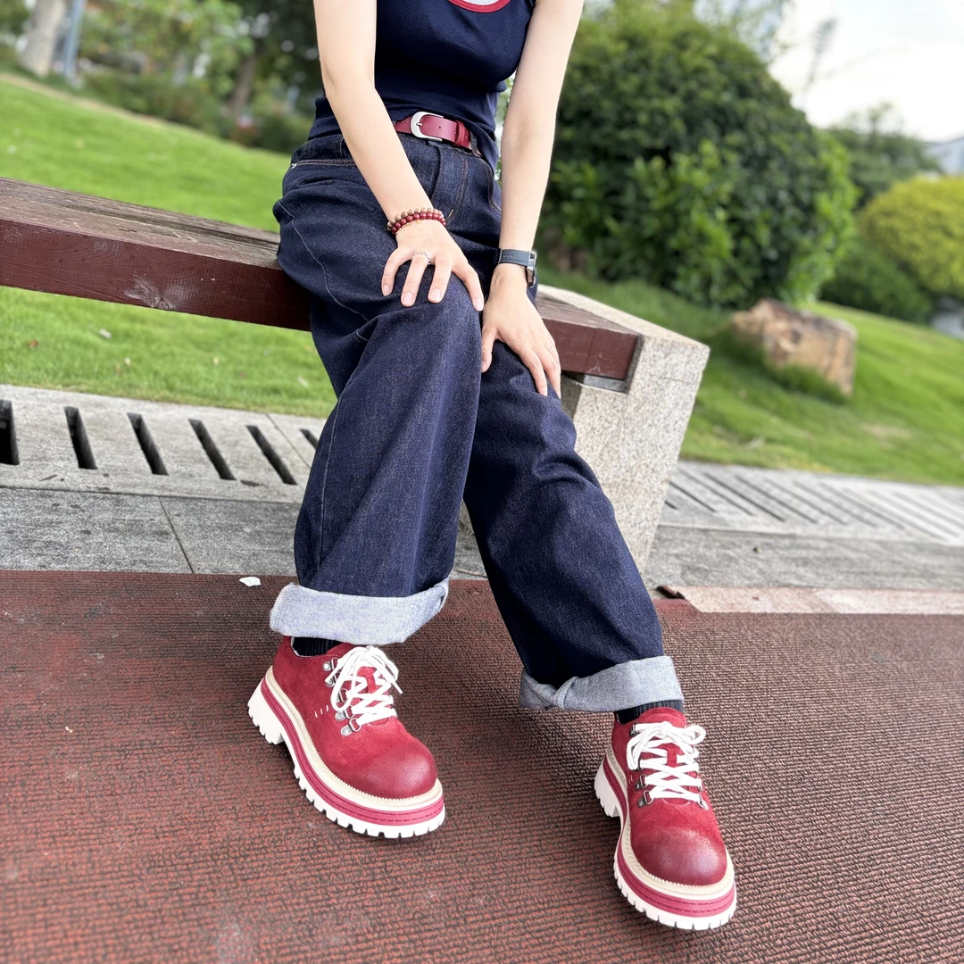 XTT原创设计鞋履丨低帮马皮复古休闲工装厚底大头德比鞋