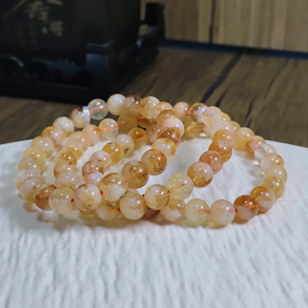 【书记甄选】天然蜂蜜奶盖单圈手链 多样性发一件 约8mm  2865LA