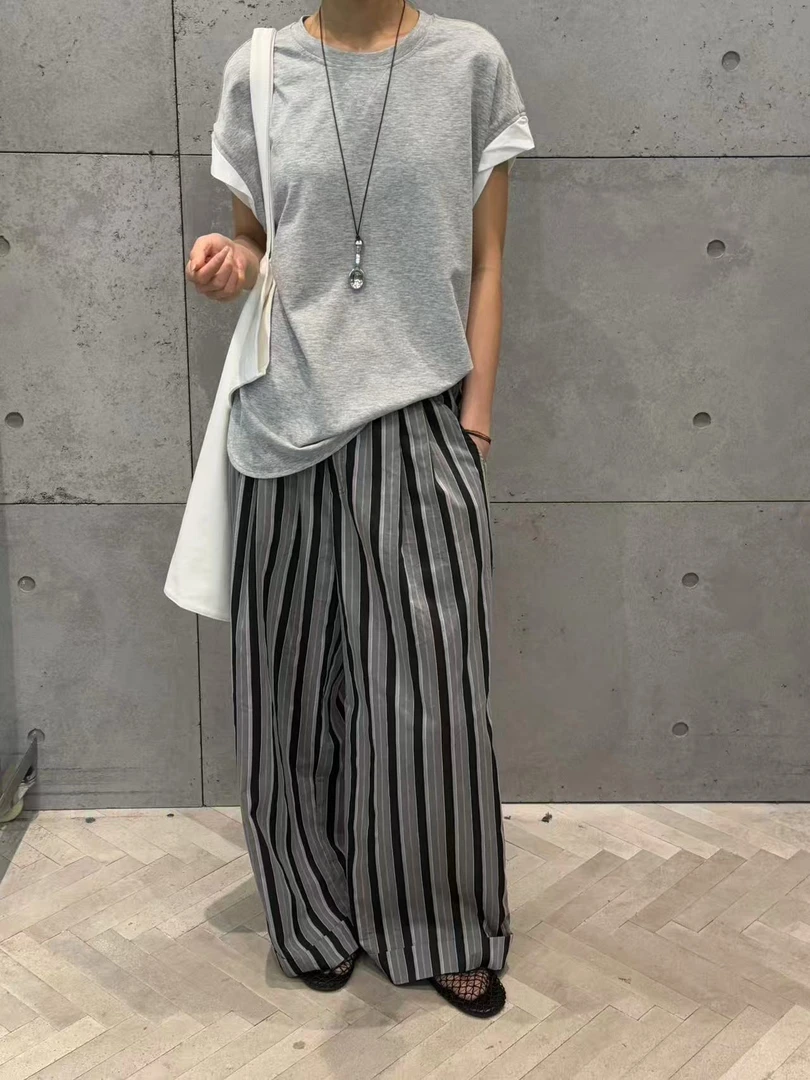 卡麦酱-LY 休闲条纹裤 17998