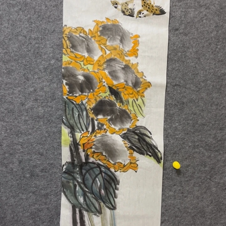 竖款大鱼书画艺术作品