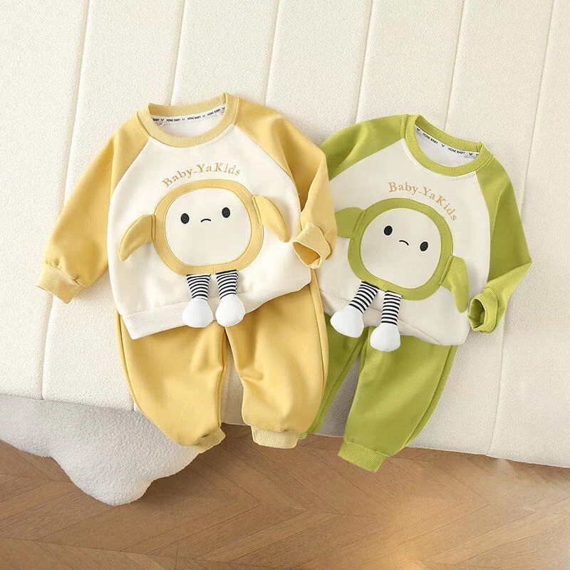 男童女童套装宝宝春装2025新款帅气小童春秋季运动卫衣两件套洋气