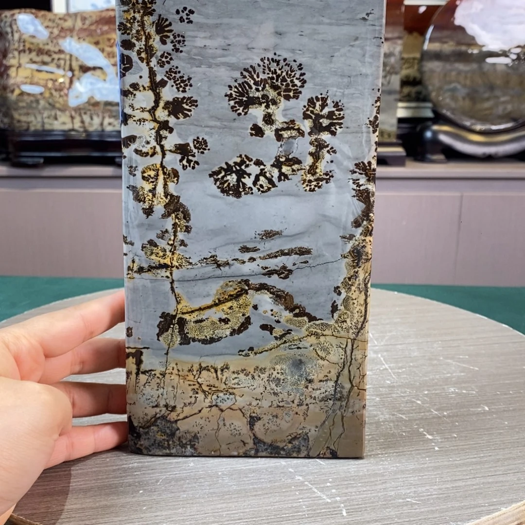 石材广西国画石草花石