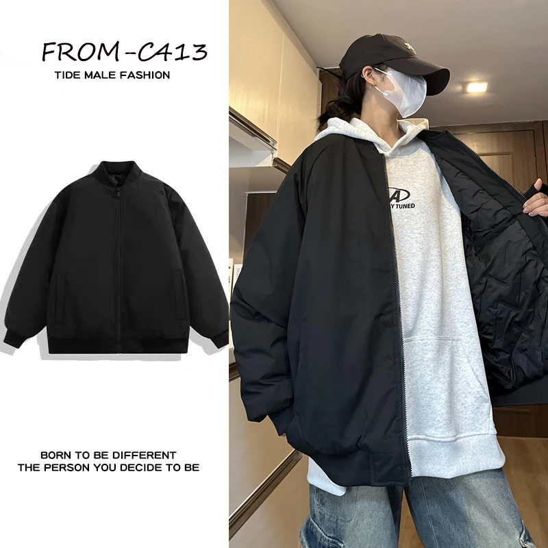 OFF HOMME冬季情侣飞行服棉衣外套休闲宽松棒球服男女款保暖上衣
