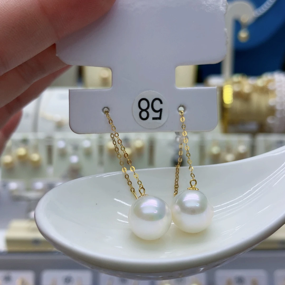 18K金镶嵌耳饰淡水珍珠