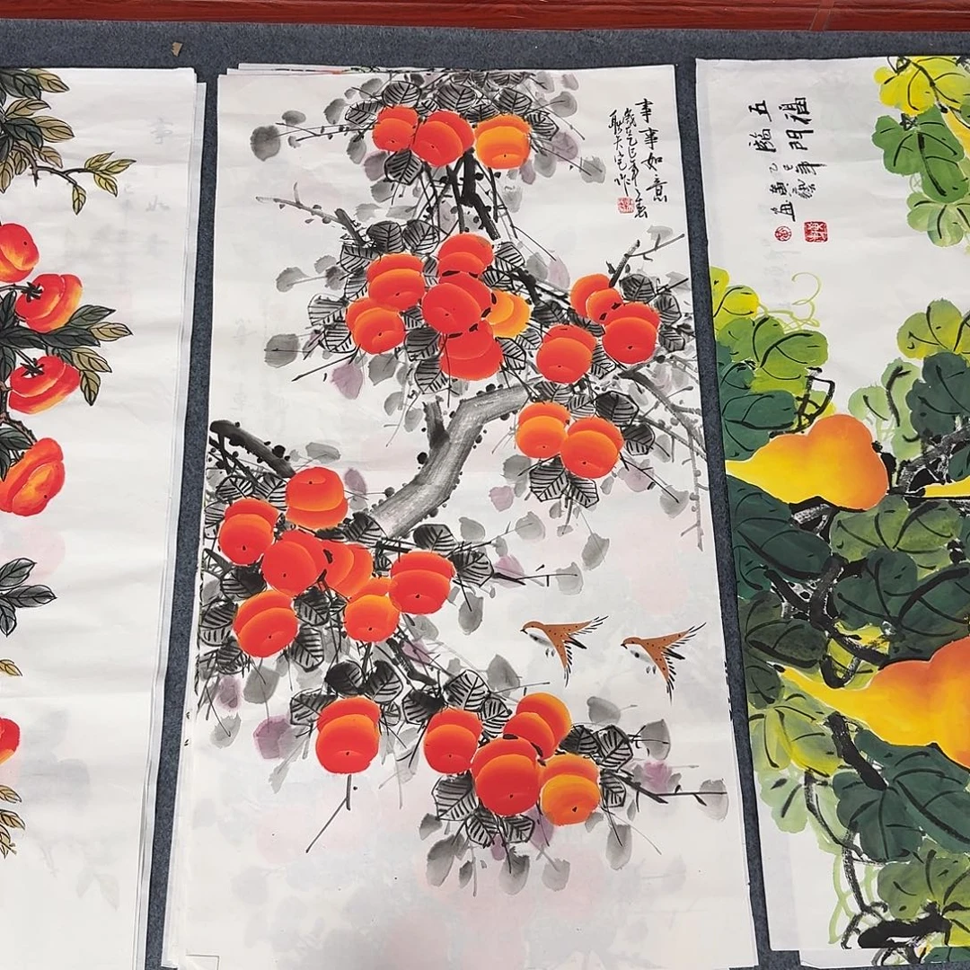 国画100x50事事如意