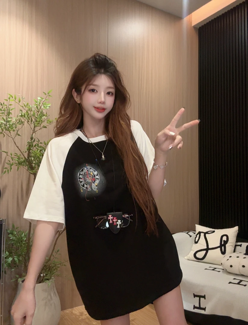 李馨儿【心动循环 】显瘦短袖洋气衣服女宽松女装T恤夏季小众