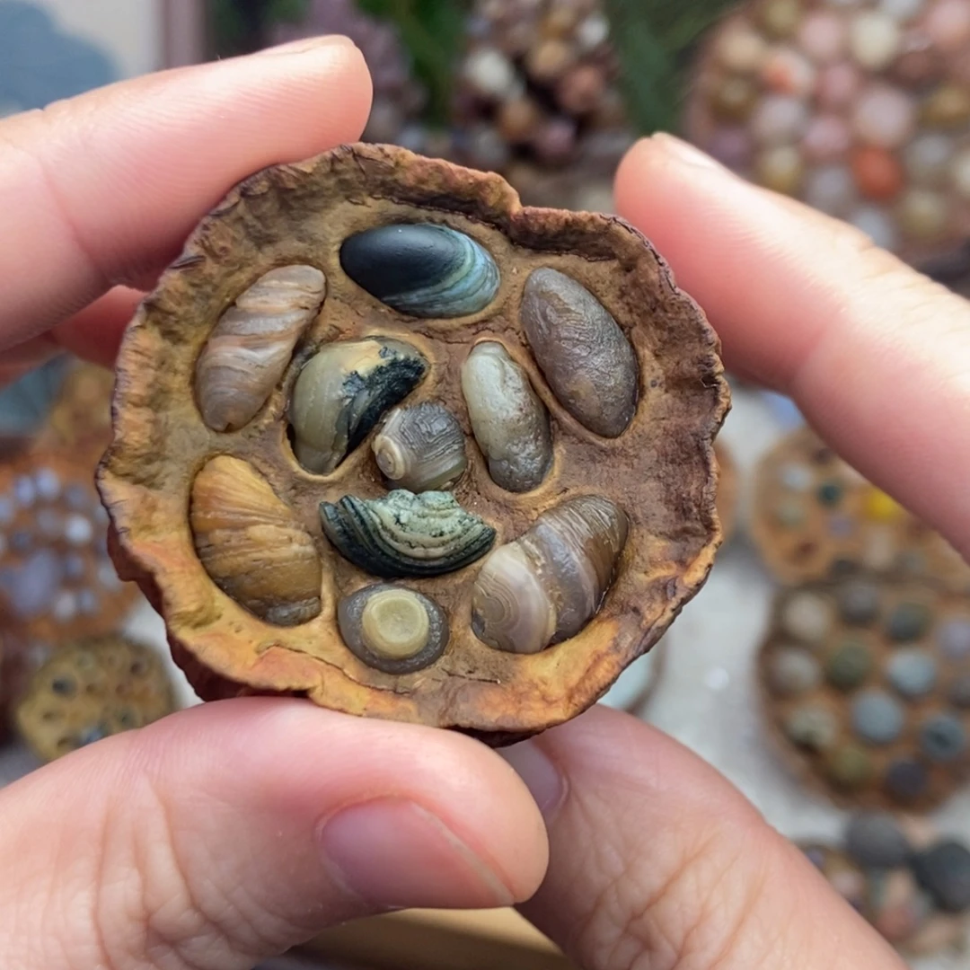 石材木石院子莲蓬摆件